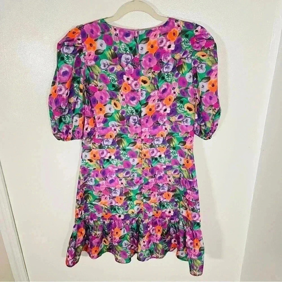 Never Fully Dressed Monaco Floral Mini Dress Preppy Wedding Resortwear Vacation - Picture 7 of 9